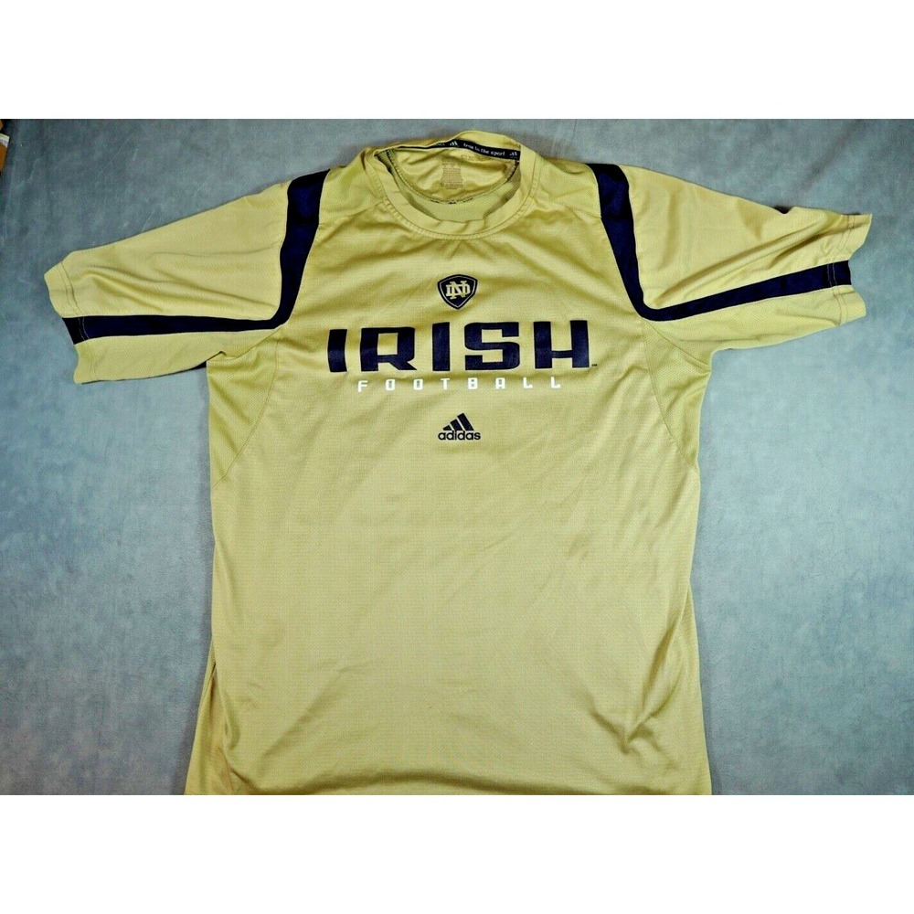 Vintage Adidas Notre Dame Fighting' Irish Gold‎ Shirt Men's Medium NCAA Football